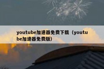 youtube加速器免费下载（youtube加速器免费版）