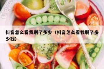 抖音怎么看我刷了多少（抖音怎么看我刷了多少钱）