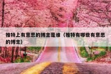 推特上有意思的博主是谁（推特有哪些有意思的博主）