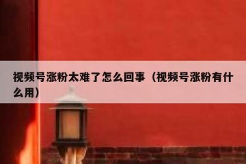 视频号涨粉太难了怎么回事（视频号涨粉有什么用）