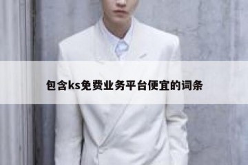 包含ks免费业务平台便宜的词条