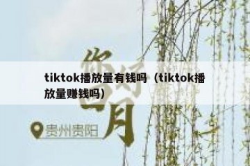 tiktok播放量有钱吗（tiktok播放量赚钱吗）