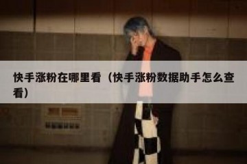 快手涨粉在哪里看（快手涨粉数据助手怎么查看）