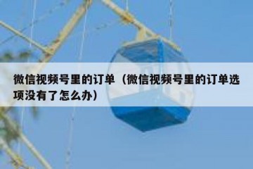 微信视频号里的订单（微信视频号里的订单选项没有了怎么办）