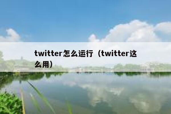 twitter怎么运行(twitter这么用) 第1张 twitter怎么运行(twitter这么用) 第1张