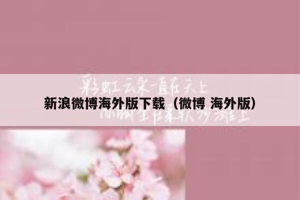 新浪微博海外版下载（微博 海外版） 第1张