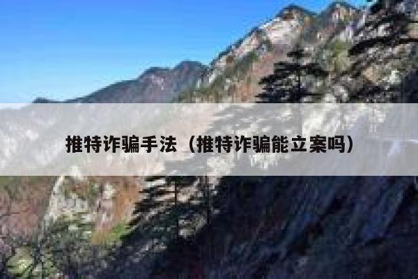 推特诈骗手法（推特诈骗能立案吗） 第1张