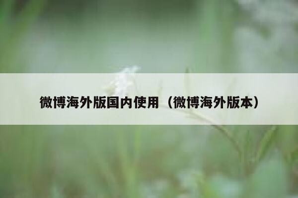 微博海外版国内使用（微博海外版本） 第1张