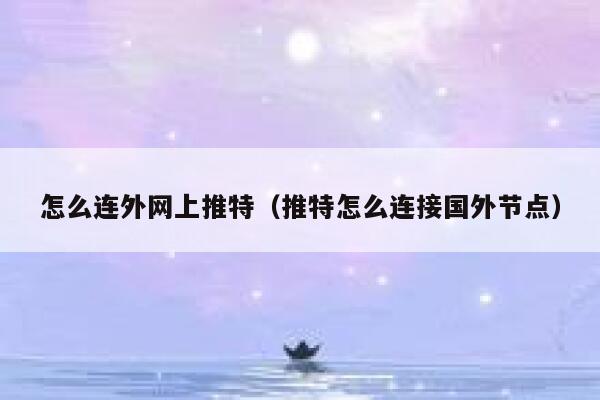 怎么连外网上推特（推特怎么连接国外节点） 第1张