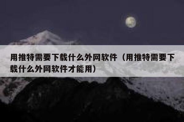 用推特需要下载什么外网软件（用推特需要下载什么外网软件才能用） 第1张