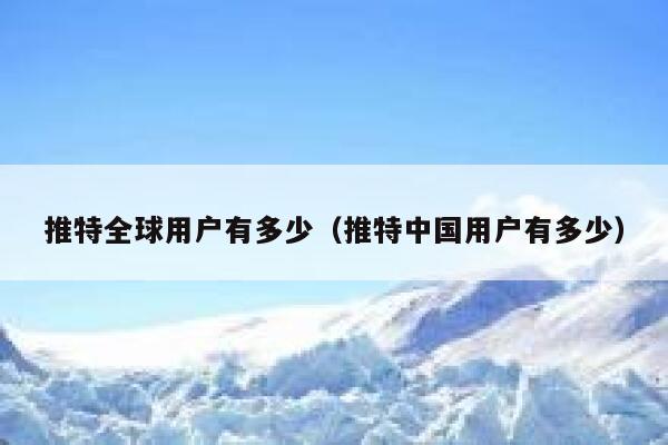 推特全球用户有多少（推特中国用户有多少） 第1张