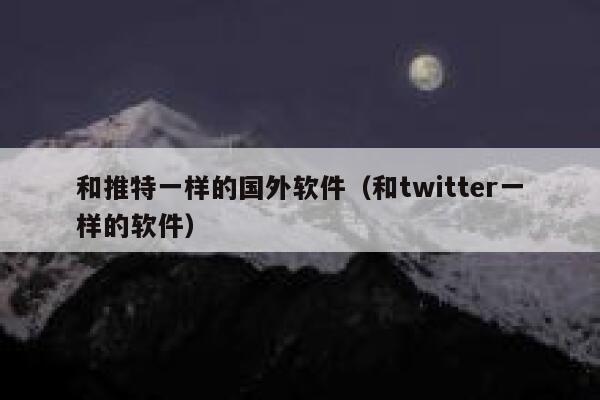 和推特一样的国外软件（和twitter一样的软件） 第1张