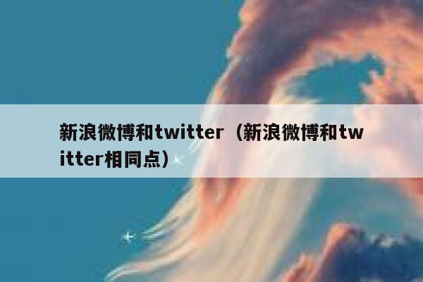 新浪微博和twitter（新浪微博和twitter相同点） 第1张