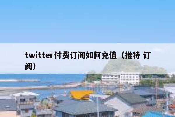 twitter付费订阅如何充值（推特 订阅） 第1张