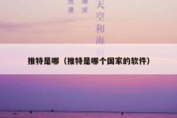 推特是哪（推特是哪个国家的软件） 第1张