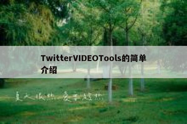 TwitterVIDEOTools的简单介绍 第1张 TwitterVIDEOTools的简单介绍 第1张