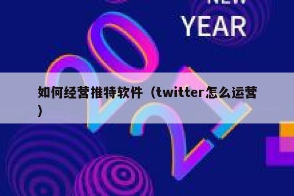 如何经营推特软件（twitter怎么运营） 第1张