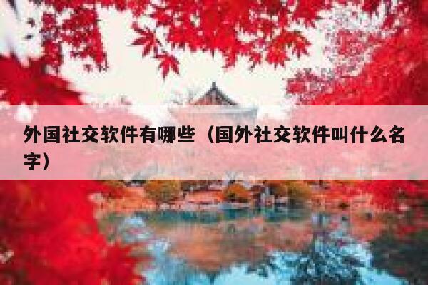 外国社交软件有哪些（国外社交软件叫什么名字） 第1张