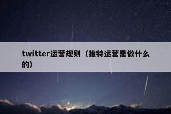 twitter运营规则（推特运营是做什么的） 第1张