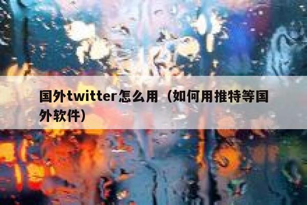 国外twitter怎么用（如何用推特等国外软件） 第1张
