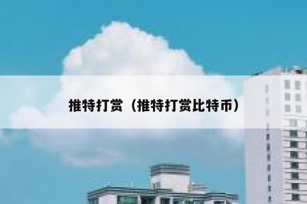 推特打赏（推特打赏比特币） 第1张