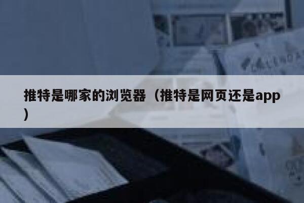 推特是哪家的浏览器（推特是网页还是app） 第1张