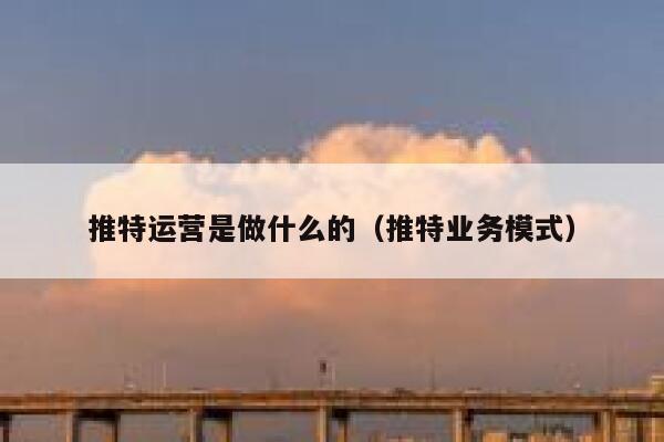 推特运营是做什么的(推特业务模式) 第1张 推特运营是做什么的(推特业务模式) 第1张
