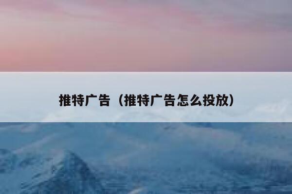推特广告(推特广告怎么投放) 第1张 推特广告(推特广告怎么投放) 第1张