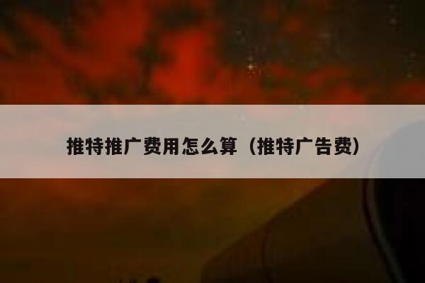 推特推广费用怎么算（推特广告费） 第1张