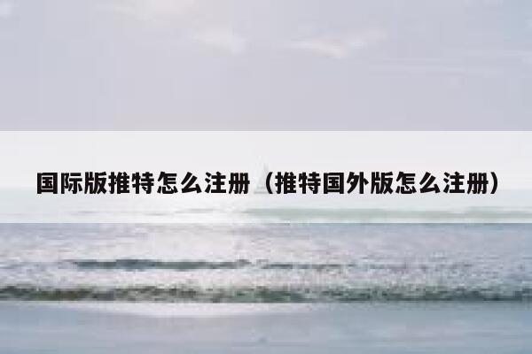国际版推特怎么注册（推特国外版怎么注册） 第1张