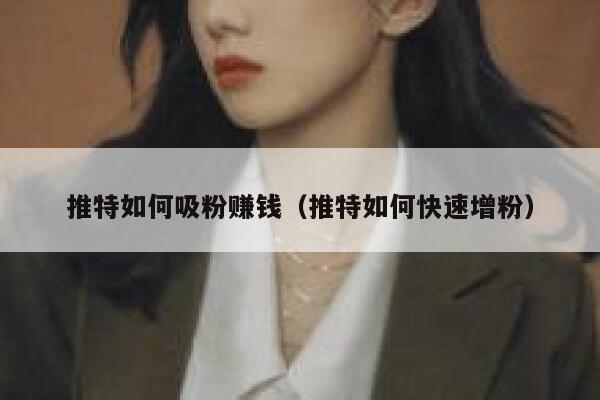 推特如何吸粉赚钱（推特如何快速增粉） 第1张