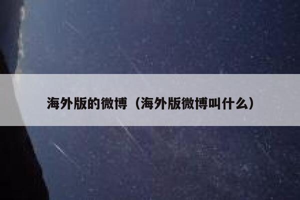 海外版的微博（海外版微博叫什么） 第1张