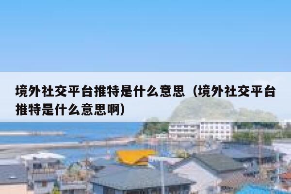 境外社交平台推特是什么意思（境外社交平台推特是什么意思啊） 第1张