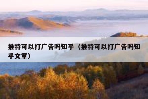推特可以打广告吗知乎（推特可以打广告吗知乎文章） 第1张