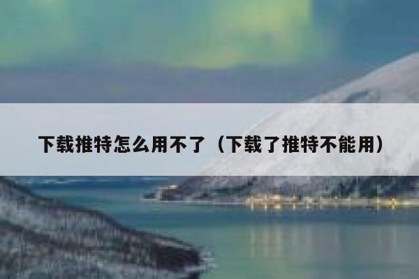 下载推特怎么用不了（下载了推特不能用） 第1张