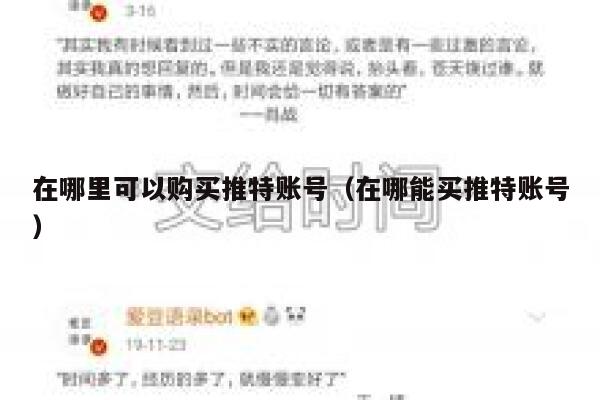 在哪里可以购买推特账号（在哪能买推特账号） 第1张