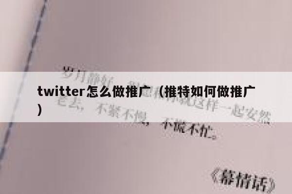 twitter怎么做推广（推特如何做推广） 第1张
