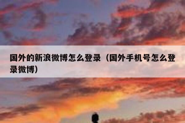 国外的新浪微博怎么登录（国外手机号怎么登录微博） 第1张