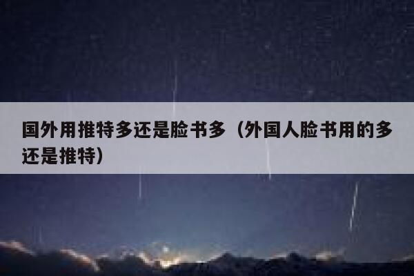 国外用推特多还是脸书多(外国人脸书用的多还是推特) 第1张 国外用推特多还是脸书多(外国人脸书用的多还是推特) 第1张