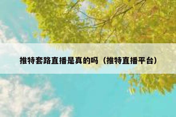 推特套路直播是真的吗（推特直播平台） 第1张