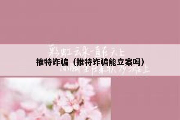 推特诈骗（推特诈骗能立案吗） 第1张