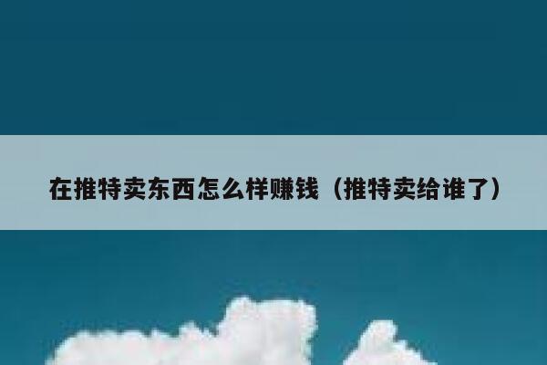 在推特卖东西怎么样赚钱（推特卖给谁了） 第1张