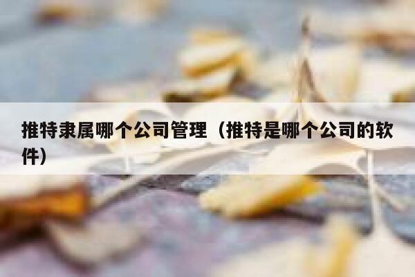 推特隶属哪个公司管理(推特是哪个公司的软件) 第1张 推特隶属哪个公司管理(推特是哪个公司的软件) 第1张
