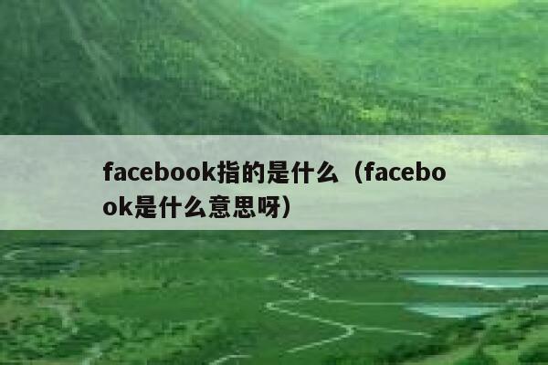 facebook指的是什么(facebook是什么意思呀) 第1张 facebook指的是什么(facebook是什么意思呀) 第1张