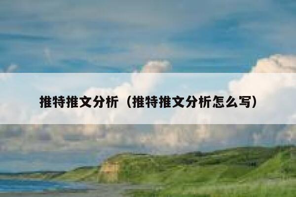 推特推文分析（推特推文分析怎么写） 第1张