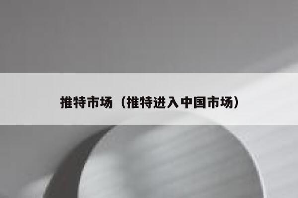 推特市场（推特进入中国市场） 第1张
