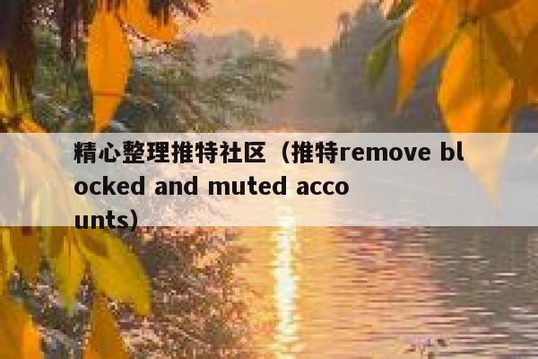 精心整理推特社区(推特remove blocked and muted accounts) 第1张 精心整理推特社区(推特remove blocked and muted accounts) 第1张