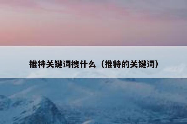 推特关键词搜什么（推特的关键词） 第1张