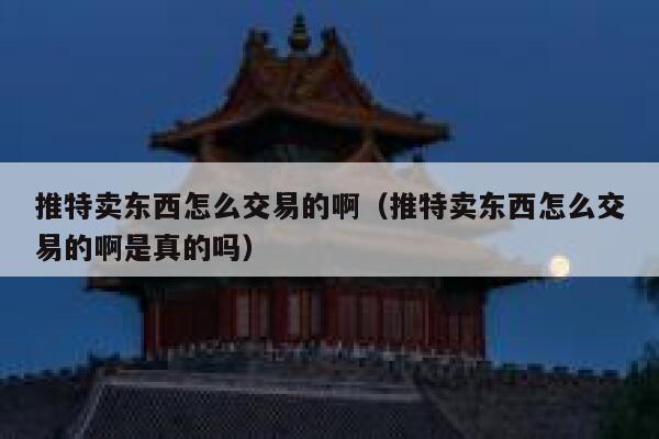 推特卖东西怎么交易的啊（推特卖东西怎么交易的啊是真的吗） 第1张