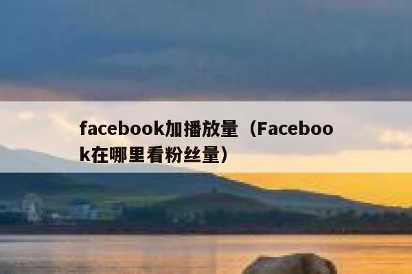 facebook加播放量(Facebook在哪里看粉丝量) 第1张 facebook加播放量(Facebook在哪里看粉丝量) 第1张